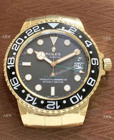 2019 New Rolex Wall Clock GMT Master II Gold Wall Clock w/ Luminous